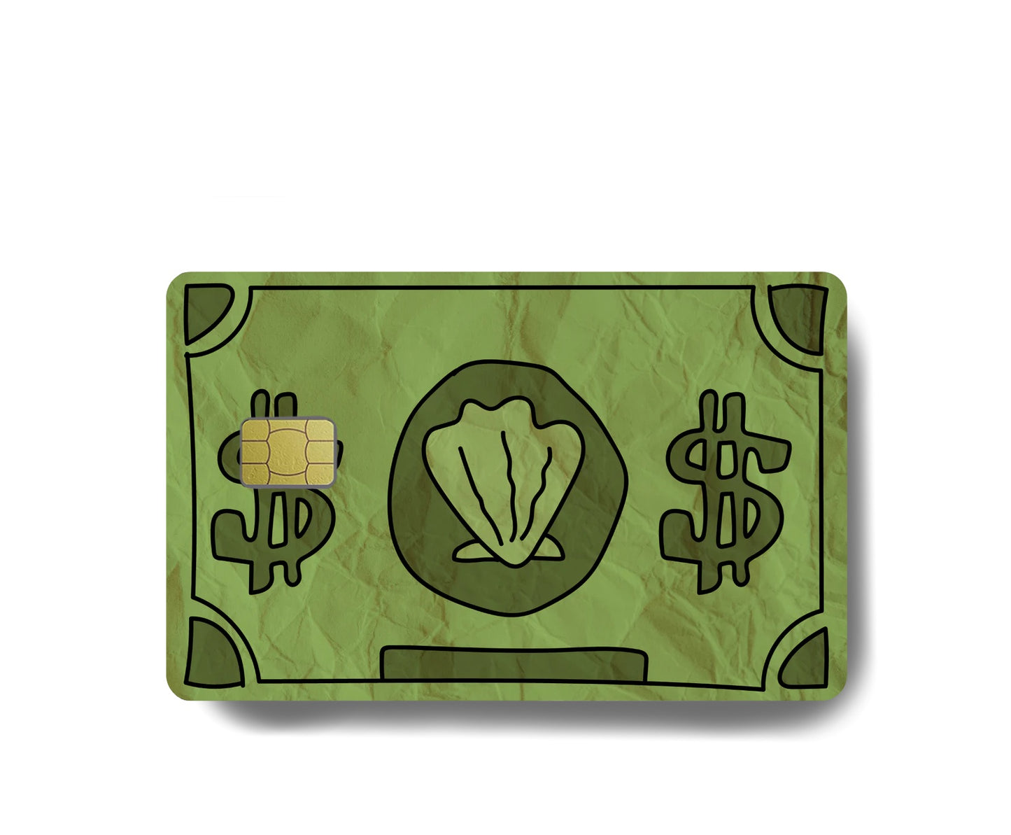 Shell Dollar Credit Card Cover – SpongeBob-Inspired Sea Money Design (Credit Card Size)