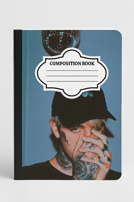 Lil Peep aesthetic composition notebook with vintage photograph cover in 7.5x9.75 size
