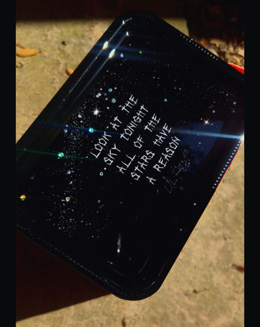 Look At The Sky Black Tray