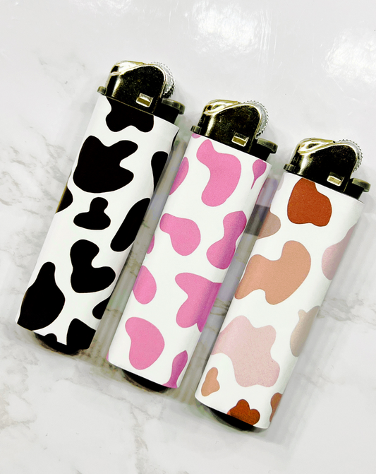 Cow Print Lighter Set