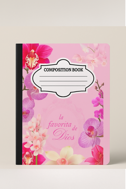 Kali Uchis Inspired Composition Notebook – Dreamy Pink Floral Journal (7.5 x 9.75")